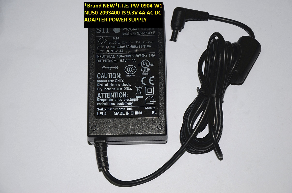 *Brand NEW*NU50-2093400-I3 I.T.E.9.3V 4A PW-0904-W1 AC DC ADAPTER POWER SUPPLY